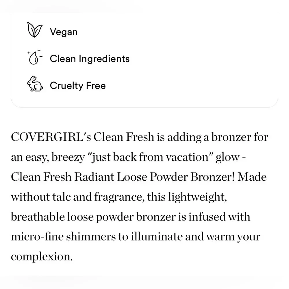 $5❤️‍🔥 LAST 1! CoverGirl Clean Fresh Radiant Powder Bronzer GOLDEN HOUR 002